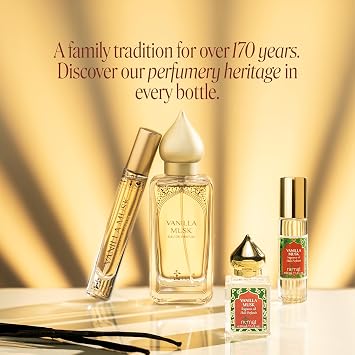 Vanilla Musk Perfume Oil Roll-On - Vanilla Fragrance Oil Roller (No Alcohol) Perfumes for Women and Men by Nemat Fragrances, 10 ml / 0.33 fl Oz