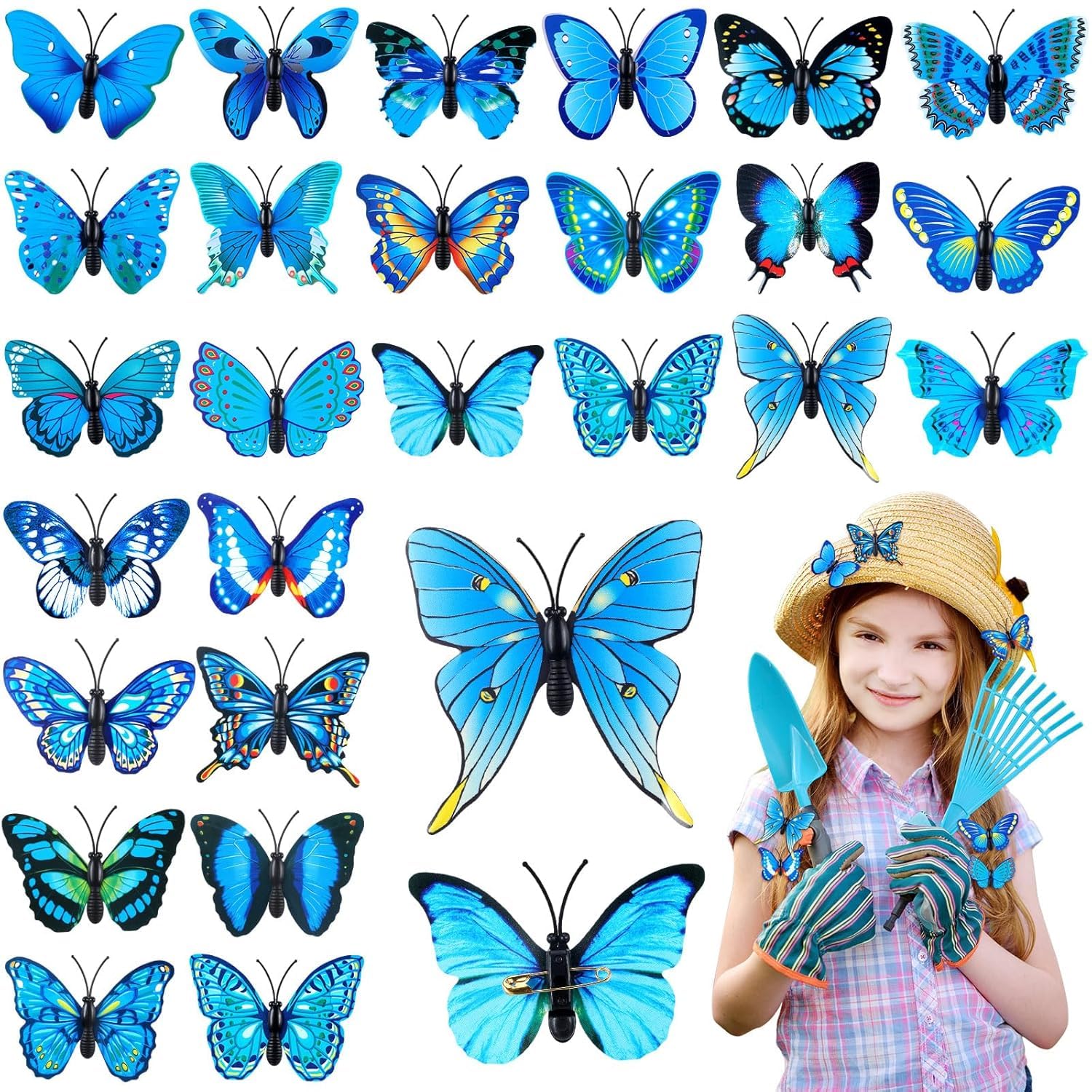 100 Stuks Vlinderdecoratie Met Veiligheidsspelden, Kleurrijke Pvc Vlinderbroche Tafelgordijndecoratie