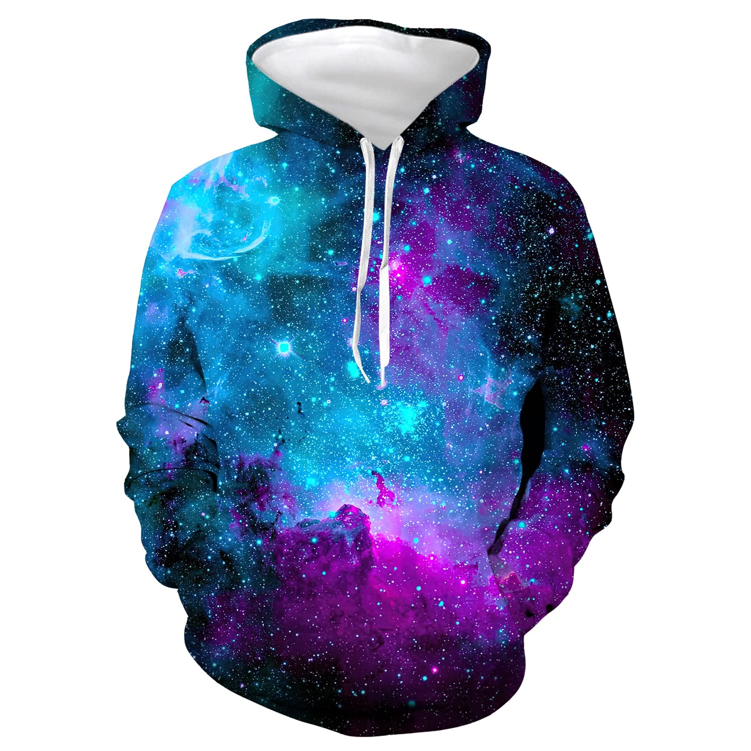 CHAOS MONKEY Unisex 3d Galaxy Milk Dripping Hoodie Print Pullover Hooded Sweatshirt with Big Pockets for Men and Women