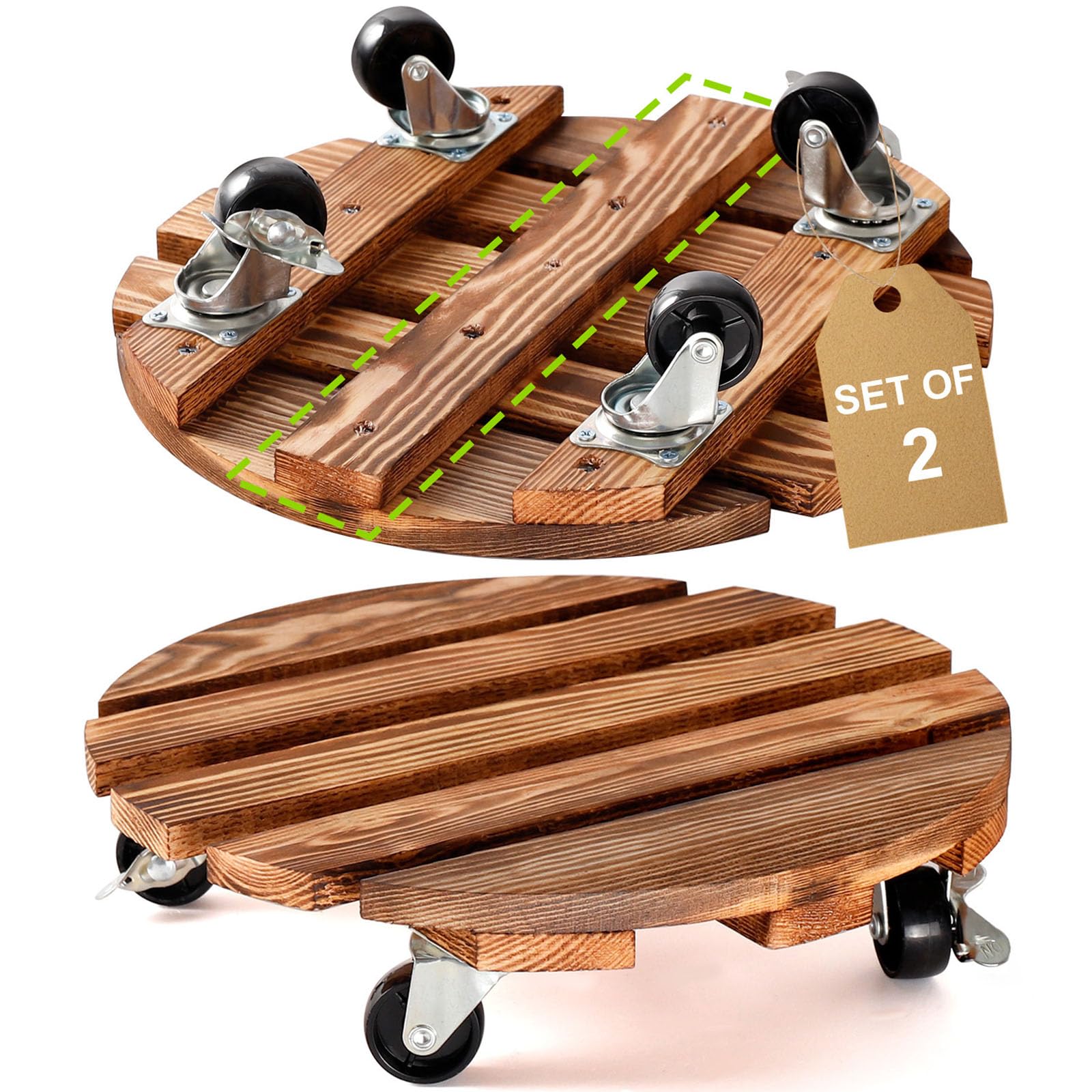 HOHY 12" Wood 2-Pack