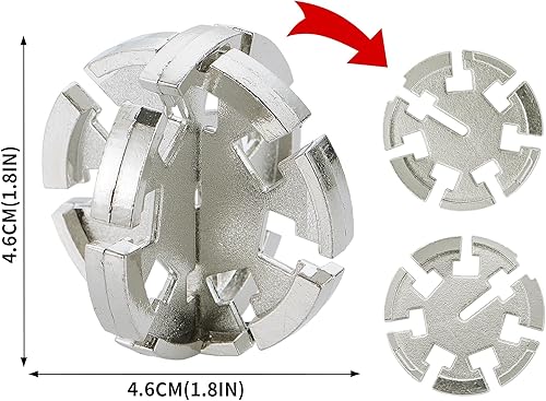 Miniatura 10 de Rompecabezas de rompecabezas - 3 piezas de rompecabezas de metal, juego de rompecabezas de metal fundido, juguetes de desbloqueo, caja de