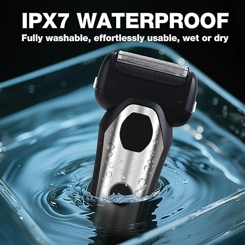 Miniatura 7 de NONK Maquinilla de afeitar eléctrica, afeitadoras eléctricas para la cara, afeitadoras inalámbricas recargables, afeitadoras secas y húmedas,