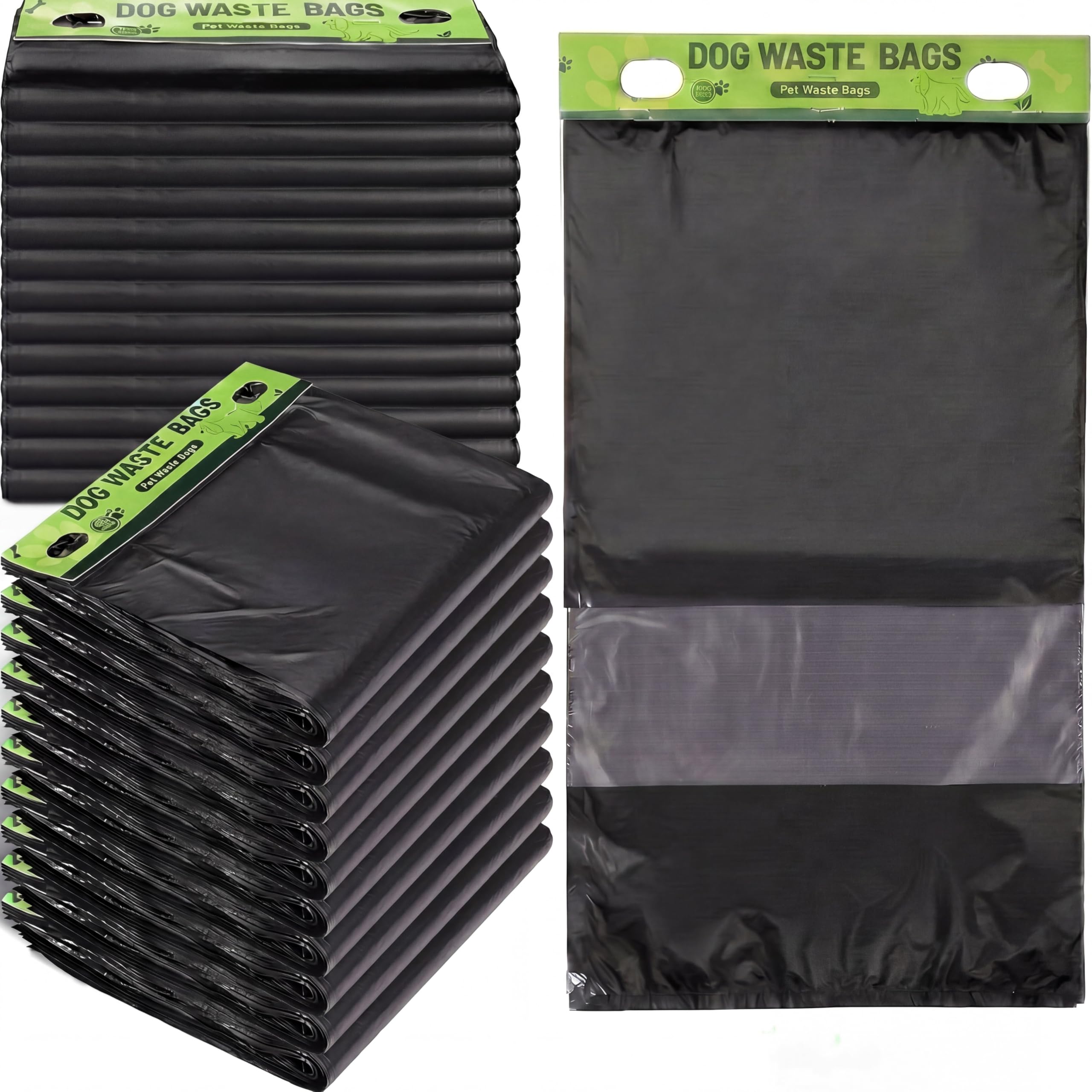 Ireer Lot de 2 000 sacs à déjections canines avec poignées – 20,3 x 33 cm – Sacs à déjections canines à suspendre, épais, étanches, solides à tirage unique pour niches en plein air