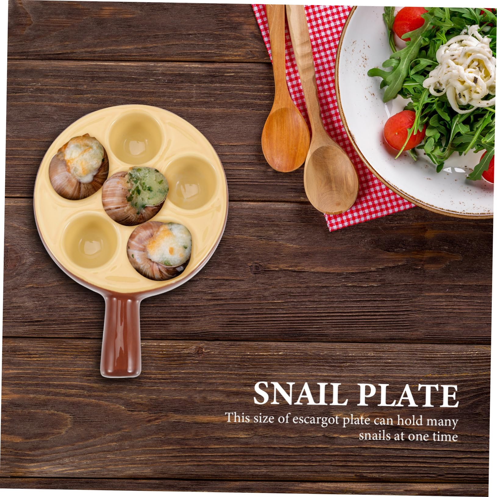 NOLITOY Piatto di Lumache Vassoio per Lumache Piatto Torta Teglia per di Mare di Escargot Francese Piatti di he Piatti del Ristorante Kit di Strumenti Ceramica Bakeware