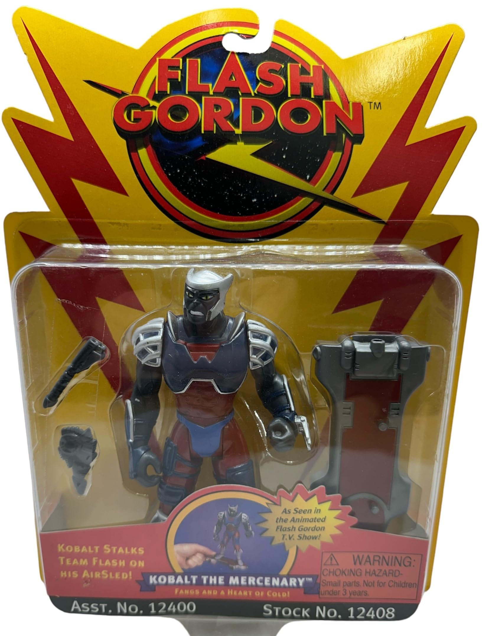 Vintage 1996 Flash Gordon The Animated Series - Kobalt The Mercenary Collectors Series Action Figure - Factory Sealed Shop Stock Room Find