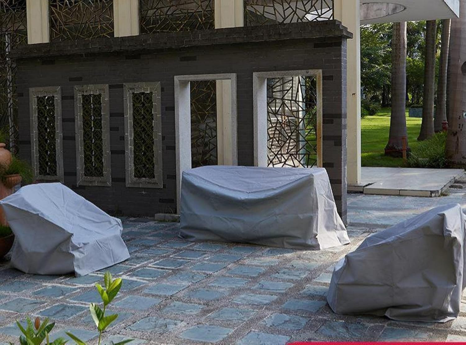 家具カバー 家具カバー 防水, 長方形/正方形 パティオテーブルカバー, 防水, ラタン パティオ家具カバー 100x100x100