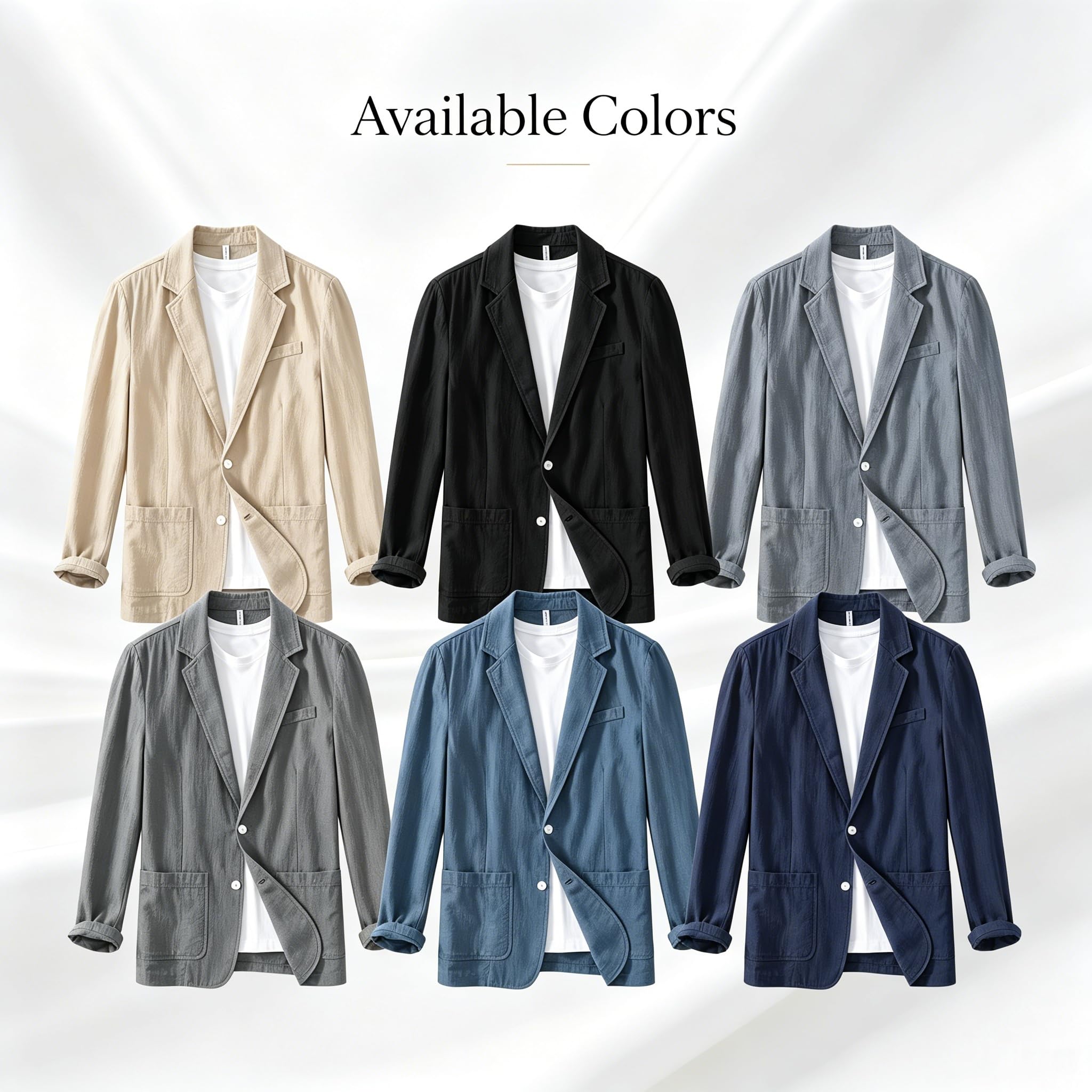 Genérico Blazer De Lino Y Algodón para Hombre, Chaqueta Ligera De Verano, Abrigo Deportivo De Lino para Hombre, Chaqueta De Traje De Dos Botones, Blazer Fino Elegante E Informal para Negocios, Tra