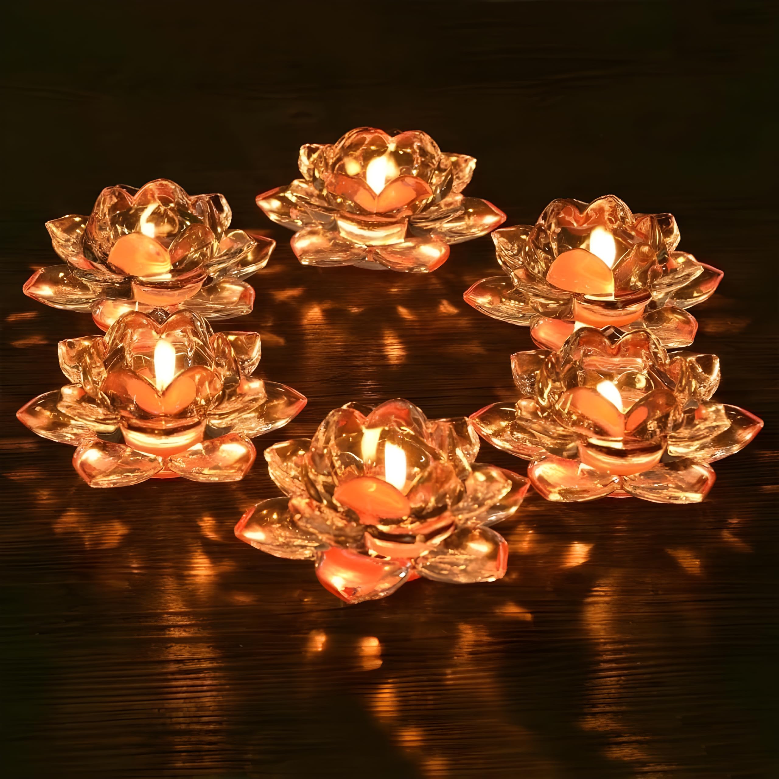 Bellveen Paperweight | Lotus Crystal Glass Figure Paperweight | Decor Collection Living Room | Home Decor for Feng Shui | Medium & Multicolour 3