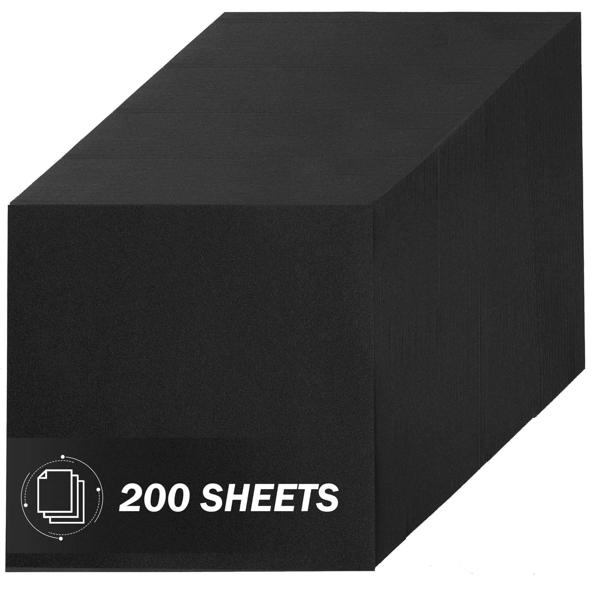15×15cm Black Origami Paper 200 Sheets 80gsm Double Sided
