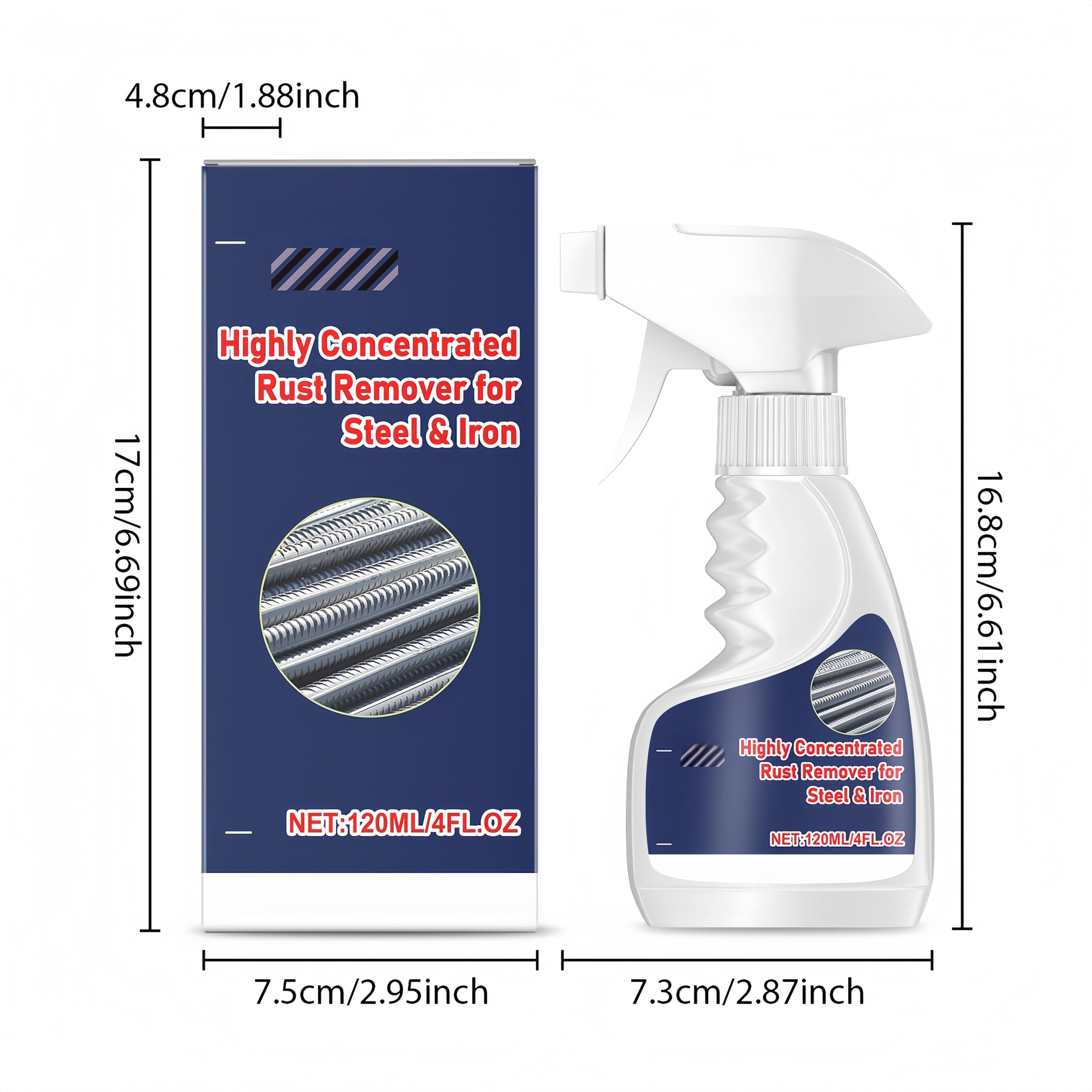 Generico Spray antiruggine ad Alta concentrazione, convertitore di ruggine in Gel, Trattamento antiruggine ad Alta efficacia per Metallo, Auto, Utensili e mobili da Esterno (2Pezzo)