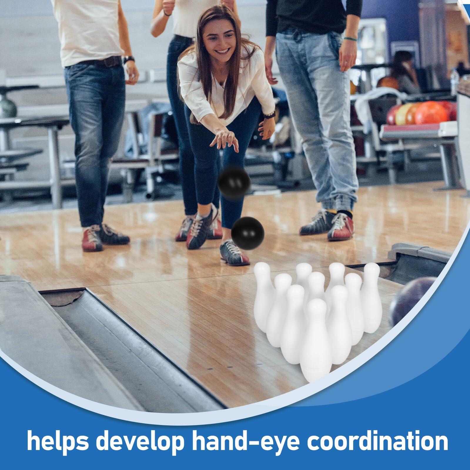 ERINGOGO Bowling con e Palline Educativo per Ragazzo Adatto per attività Indoor e Outdoor Leggero e Facile da Trasportare Stimola Coordinazione e