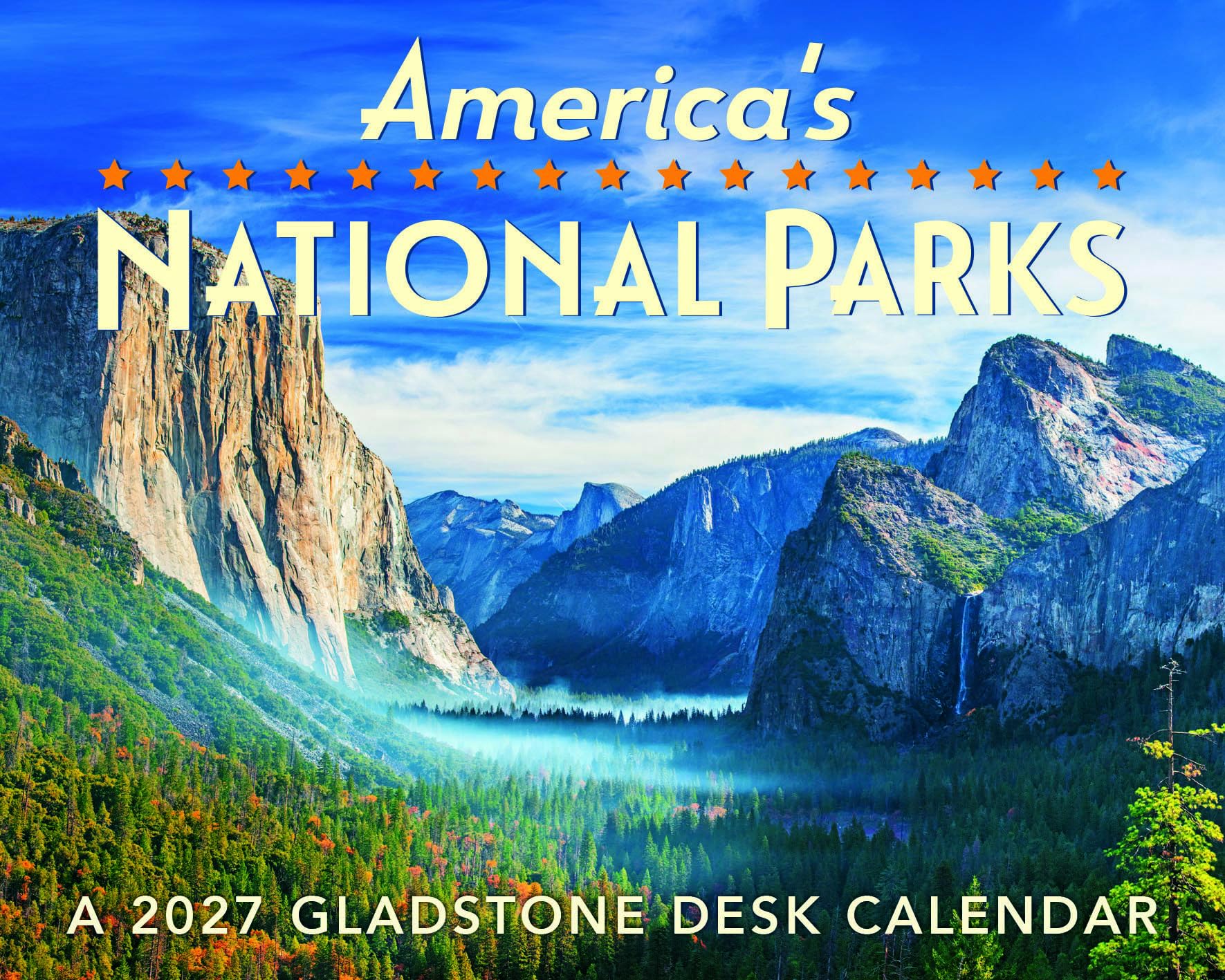 Gladstone Media, America’s National Parks 2027 Desk Calendar – Premium 13-Page Calendar, Stunning US Landscapes, Monthly Planner Page, Large Date Grid, Plastic-Free Packaging, 150 × 350mm, Gift