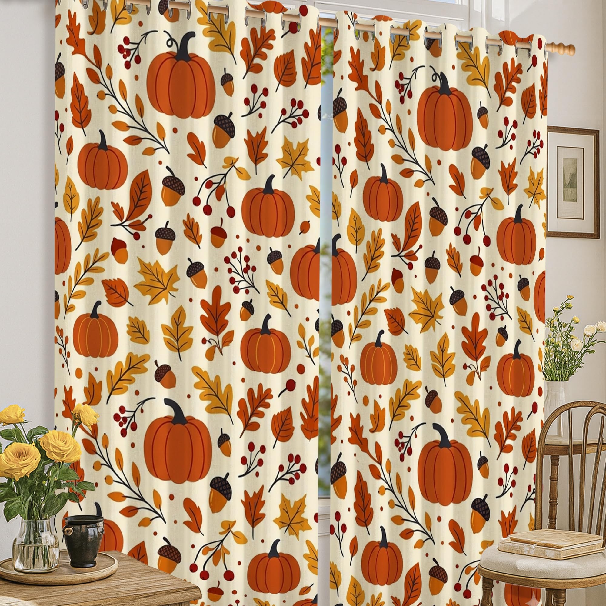 Rideaux occultants orange style automnal pour créer un cocon dans la chambre d'enfant