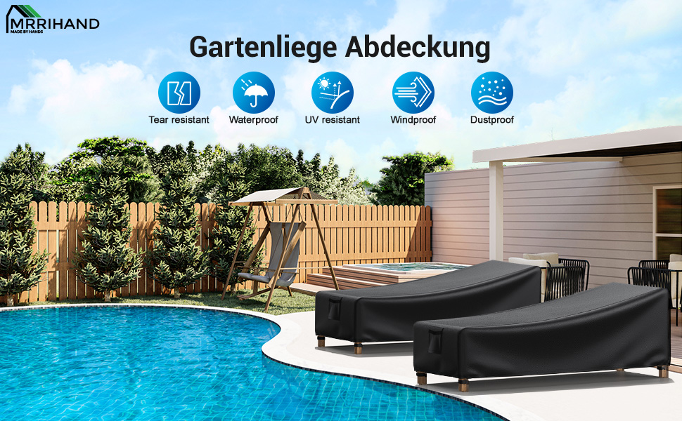 Wasserdichte Liegenabdeckung Für Draußen – 420D Oxford, UV-beständig & Reißfest