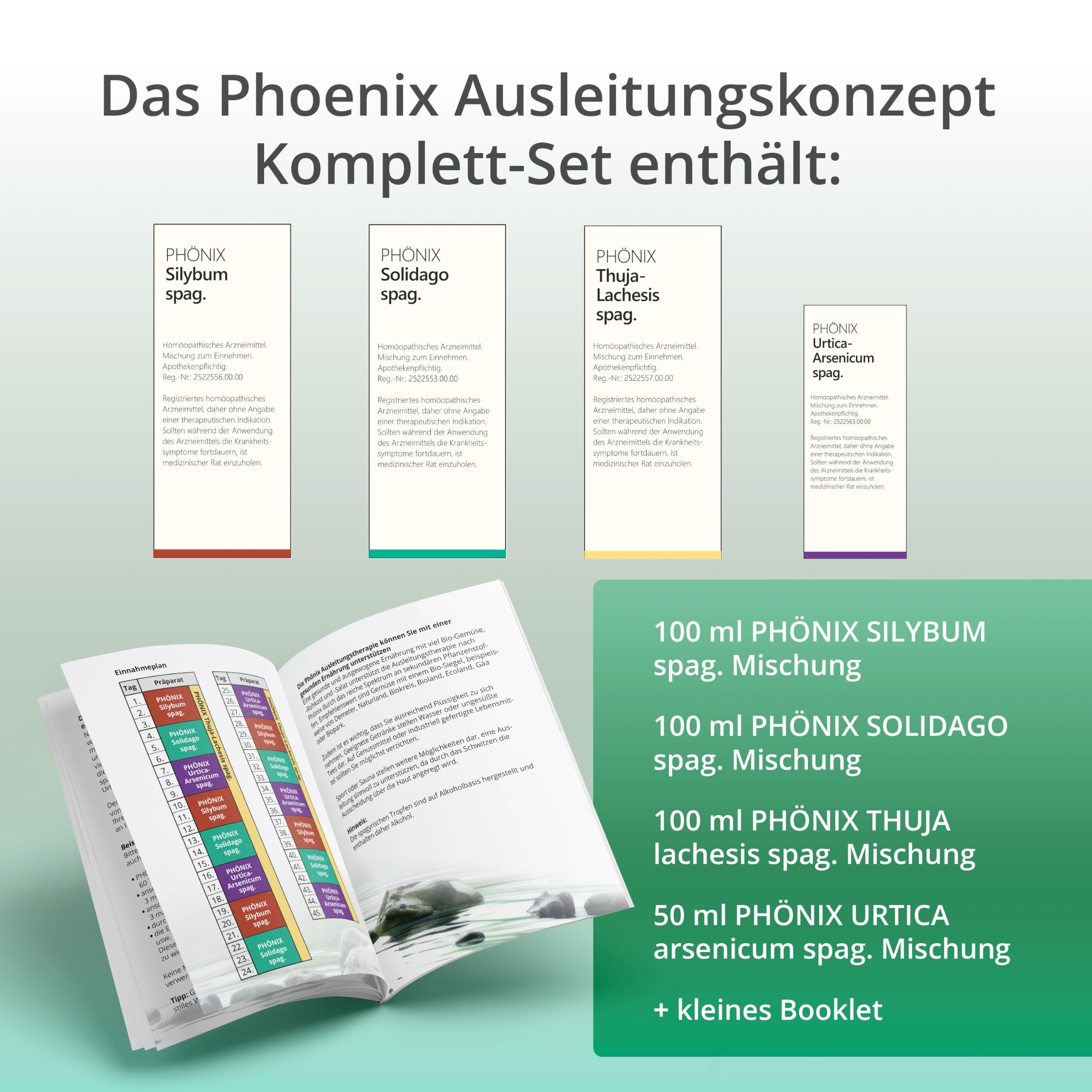 Phoenix Ausleitungskonzept Komplett-Set - für die bewährte Kur inkl. BOOKLET | Bewährte Kur, Inkl. Booklet