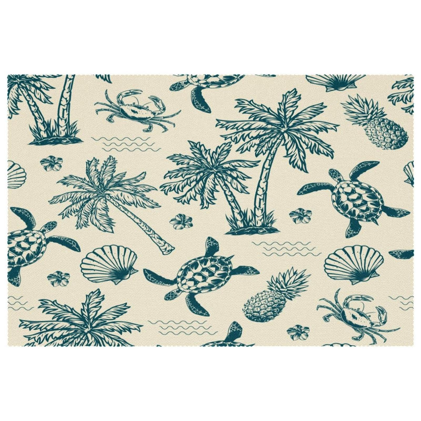 Set de table anti tache facile à nettoyer tissu Oxford palmier
