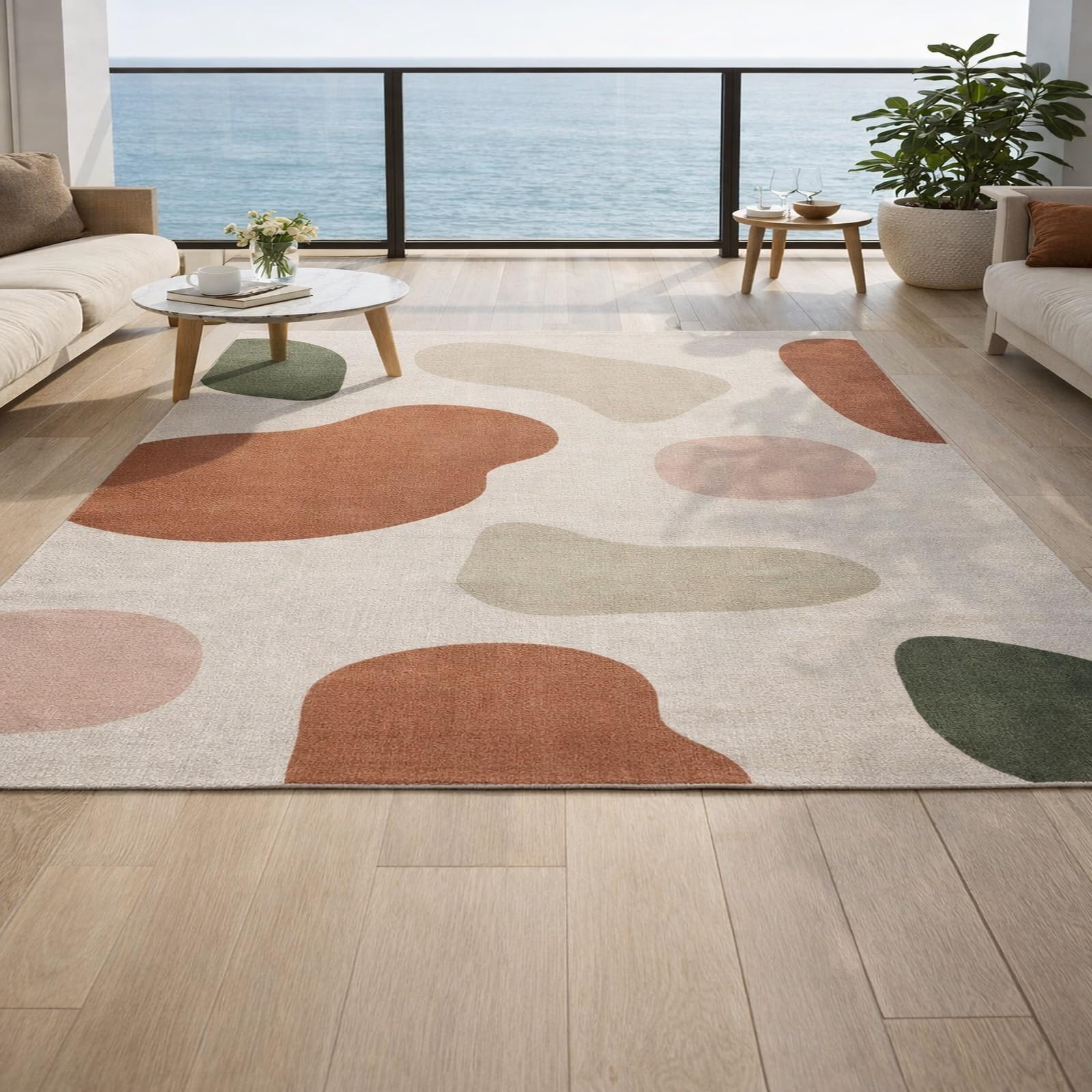 Tapis abstrait moderne antidérapant carré 150x150cm