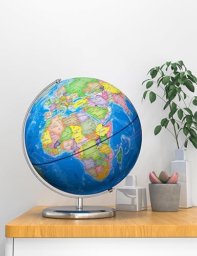 Miniatura 7 de SOUNDANCE Globo del mundo de 13 pulgadas con base estable de metal pesado, globo educativo para el aprendizaje de los niños, lámpara de globos