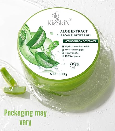 Miniatura 5 de Gel orgánico de aloe vera, hidratante calmante 100% puro y gel hidratante, absorción rápida, sin perfume, para cara, cuerpo, cabello y piel, sin