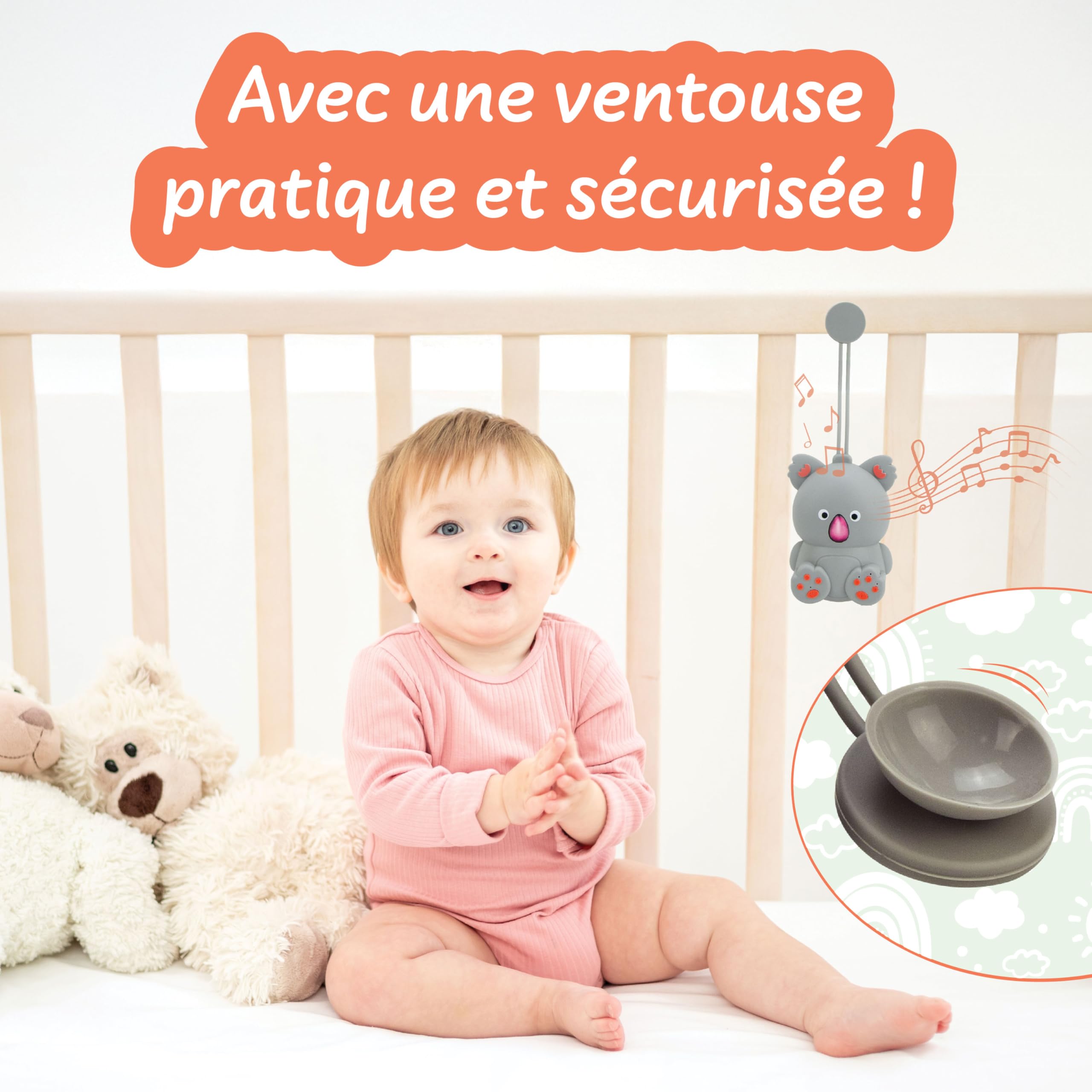 Science4you Sleepy Koala - Veilleuse de Bruit Blanc pour Bebe 3-en-1, Peluche Musicale avec Lumière Qui respire, Aide au Sommeil Nouveau-Né, Portable et Rechargeable, Cadeau de Naissancee