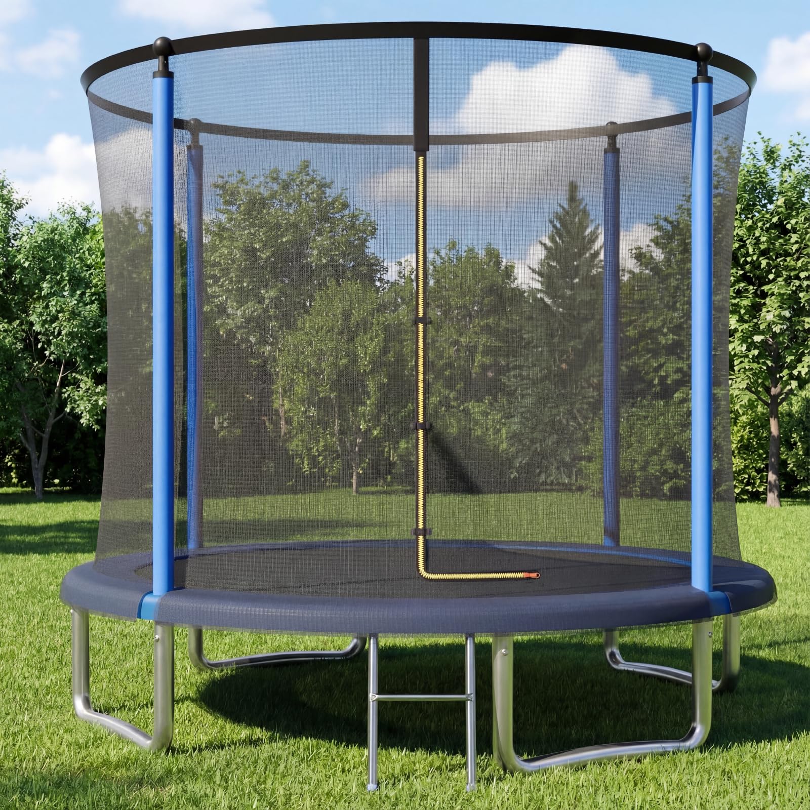 JUMMICO Trampoline d'extérieur Ø 183/228/290/360 cm Kit Complet avec Filet de sécurité, échelle, Housse de Protection et Accessoires de Montage