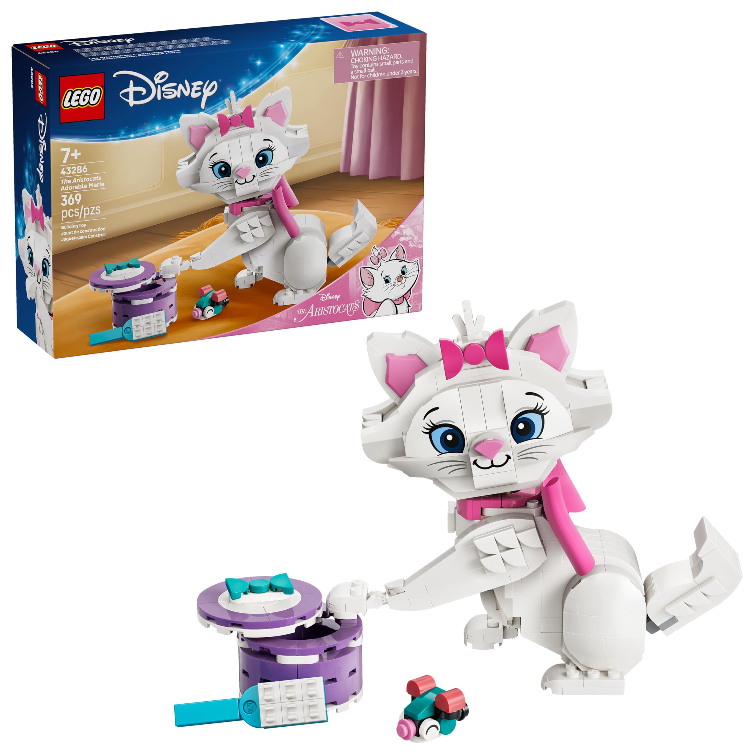 LEGO | Disney Los Aristogatos: Adorable Marie – Set de Construcción para Amantes de los Gatos – Personaje Disney Articulado – Regalo para Niñas y Niños a Partir de 7 Años – 43286