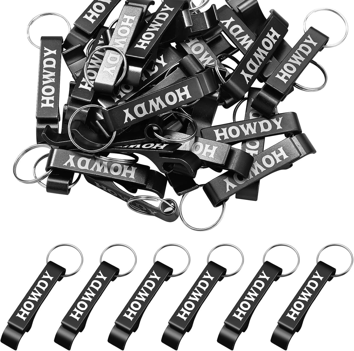 Junkin 30 Pcs Western Cowboy Party Favors Howdy Bottle Opener Keychain Bulk