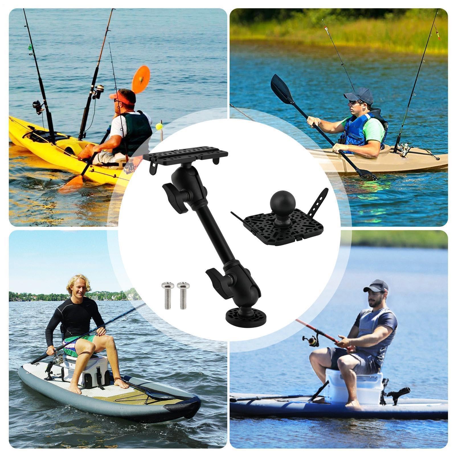 Fischfinder-Halterung für Kajak 360-Grad drehbares Gestell | Echolot-Halterung mit Verlängerungsstab Für Angelboot See Fluss Meer Outdoor Sport Fotografie Und