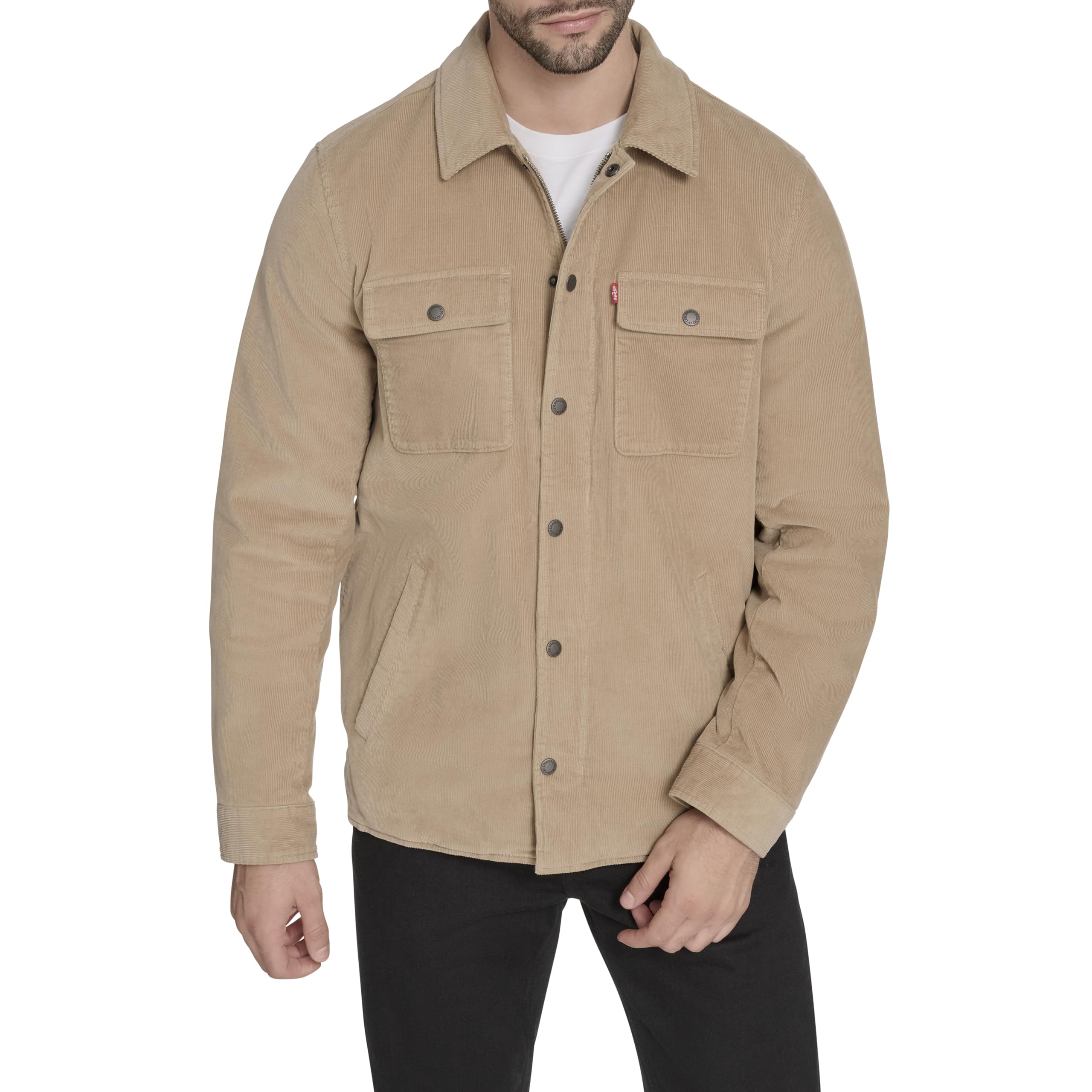 Levi's Men's Corduroy Shirt Jacket, True Tan Filled, M