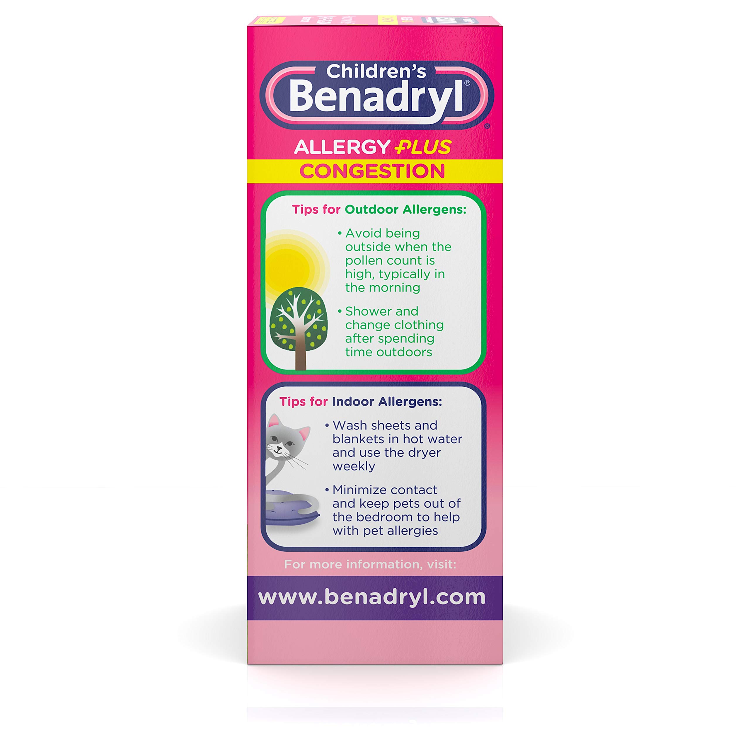 Buy Benadryl Children's Allergy Plus Congestion Liquid, Grape Flavor