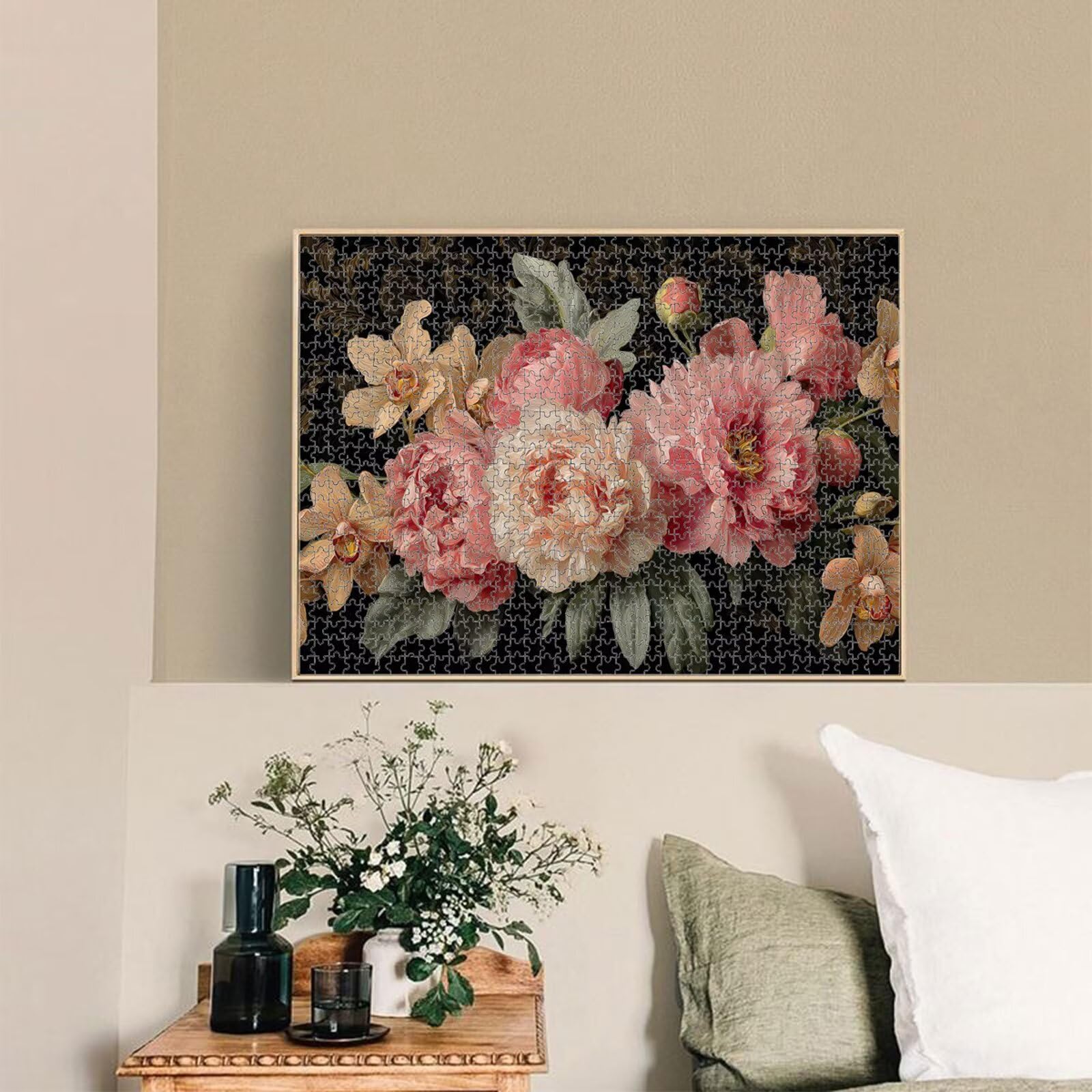 Puzzle 5000 elementów, kwiat i róża trwałe drewniane puzzle 1T#684 | Drewniane puzzle, precyzyjne cięcie, żywe atramenty, relaksujący wypoczynek, wystrój domu, prezent, 105x181cm