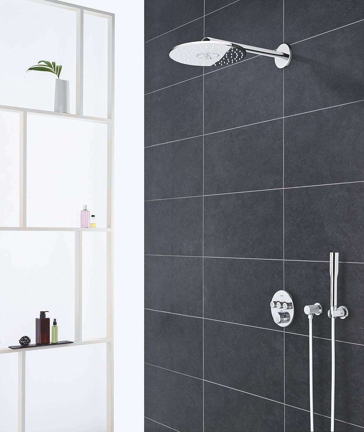 GROHE 34705000 Round Grohtherm Smart Control Perfect Set with Rain Shower 310, Chrome