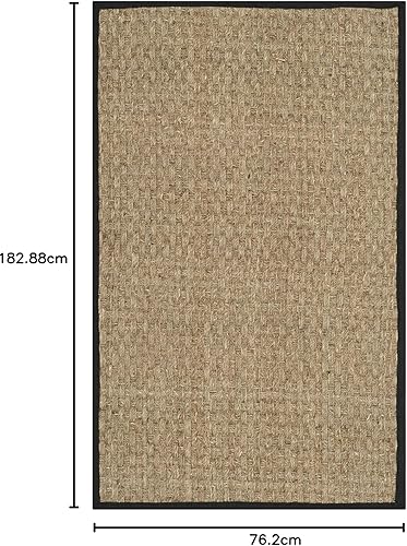 Vista 230 de SAFAVIEH Natural Fiber NF114A - Alfombra de hierba marina, tejido de canasta, con borde, para zonas de alto tráfico, sala de estar, dormitorio, 2