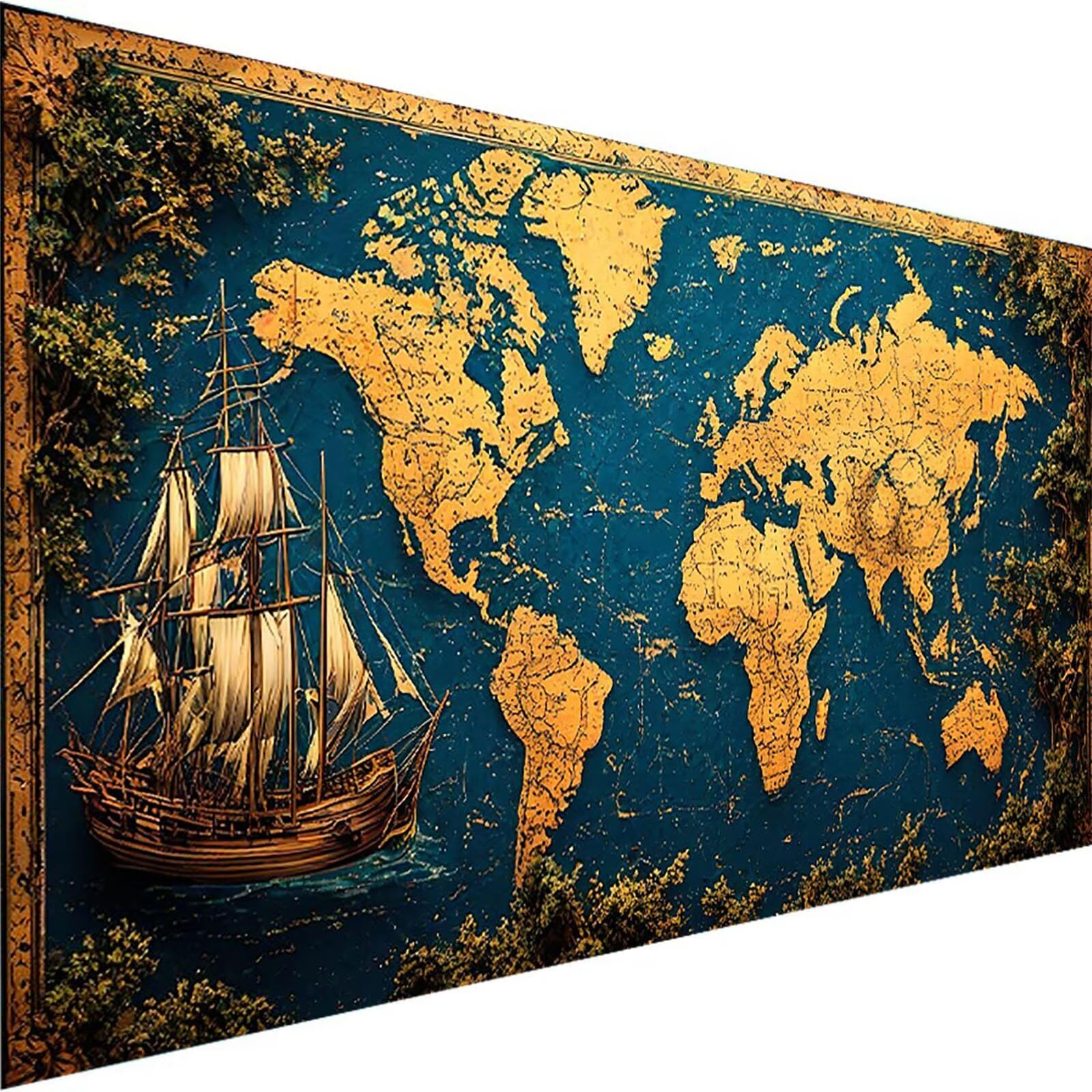 Dipingi con i Numeri per Adulti Mappa, Kit di Pittura Acrilica Fai-da-Te per Principianti, Hobby Creativi Adulti, Decora casa Regalo, con Vernici e Pennelli, Mappa Del Mondo 70x140cm Senza Cornice C-S