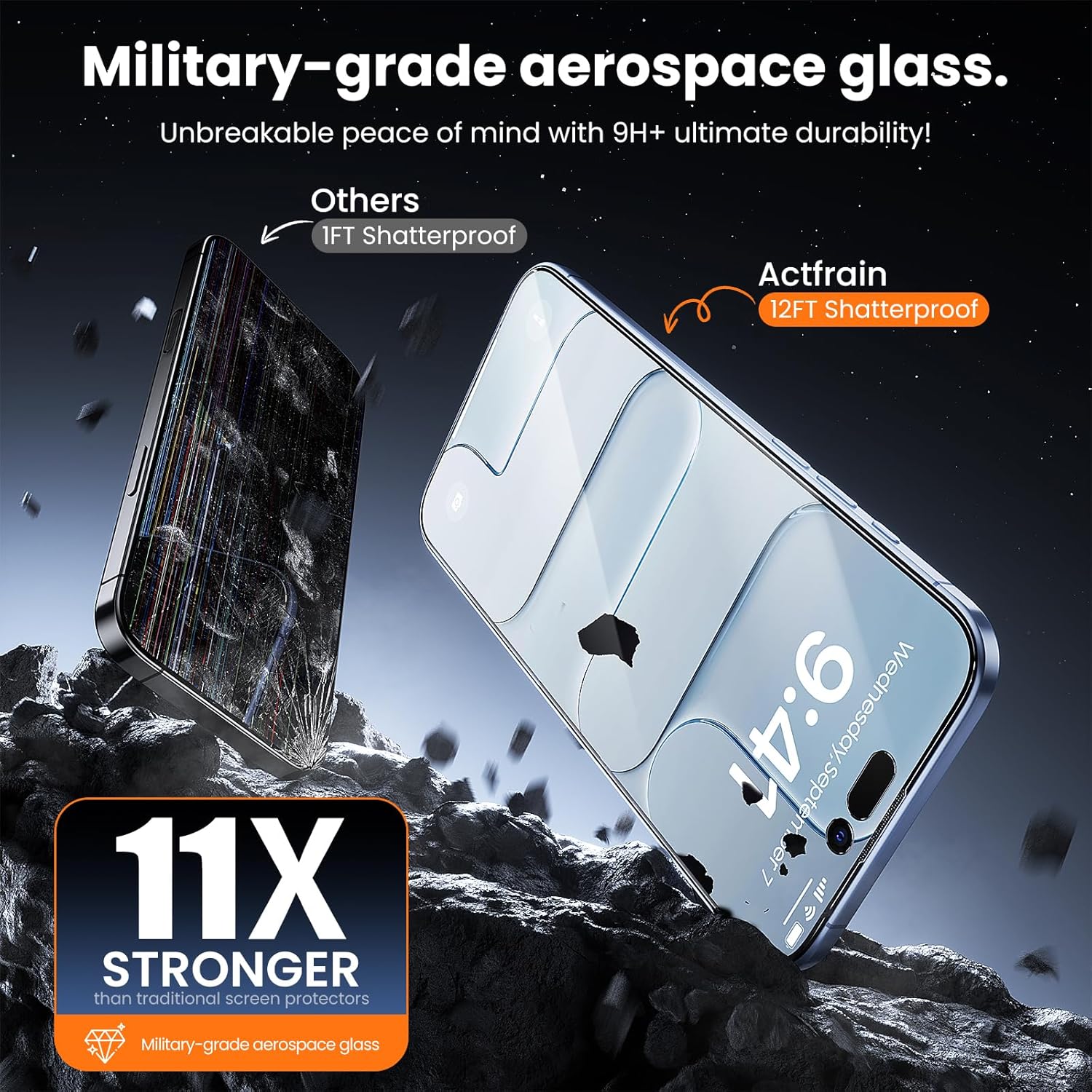 3-Pack for iPhone Air Screen Protector, 9H+ Tempered Glass, Scratch & Drop Resistant, Smooth & Clear, Easy Installation, Case Friendly, Full Coverage