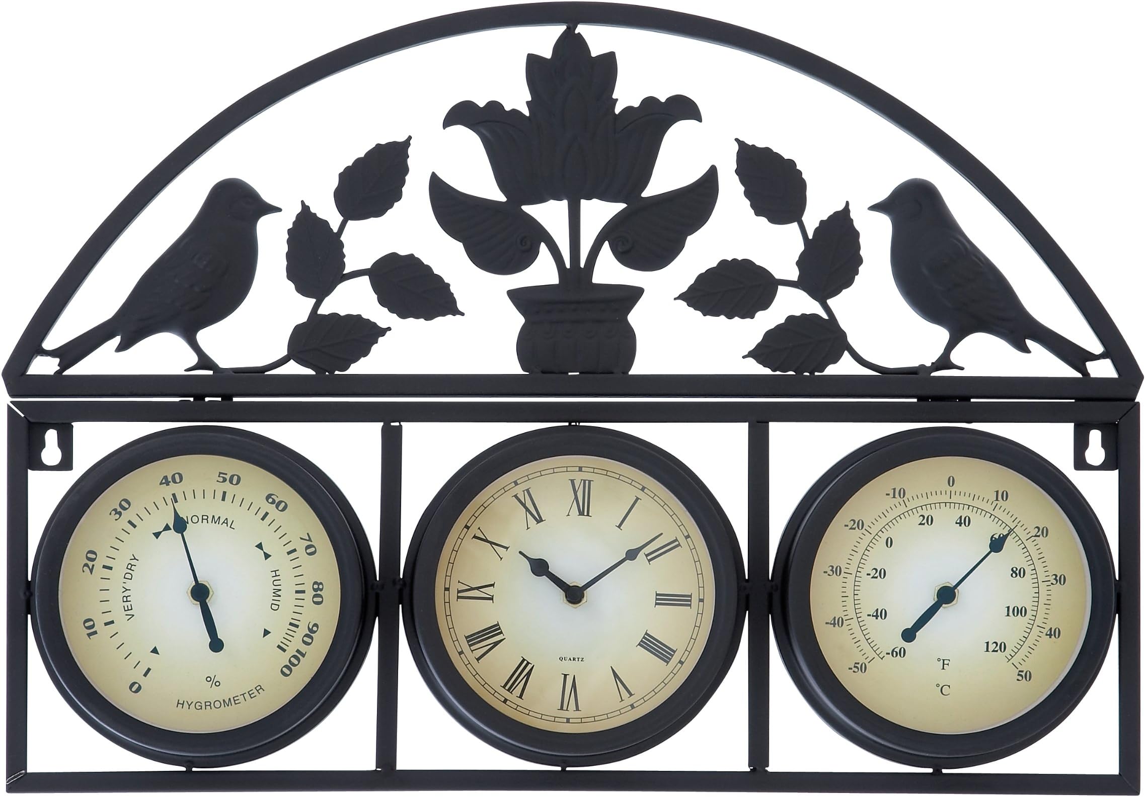 Deco 79 35429 Thermometer Metal Clock, 20" x 14"