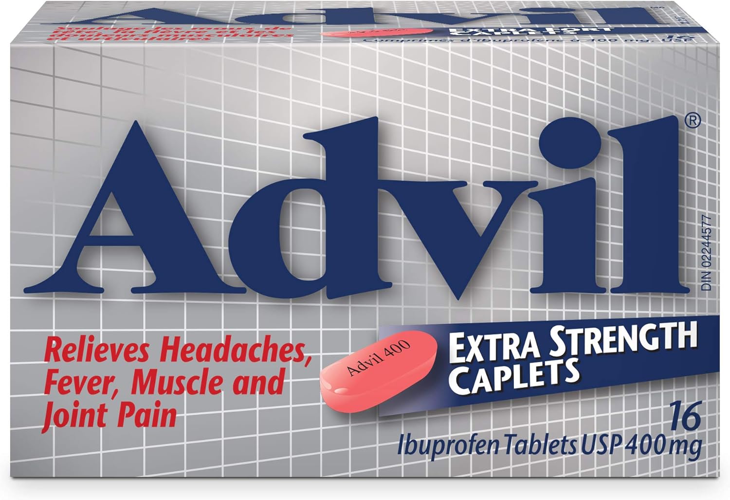 Advil Extra Strength Ibuprofen Pain Relief Caplets, Fast Acting Pain