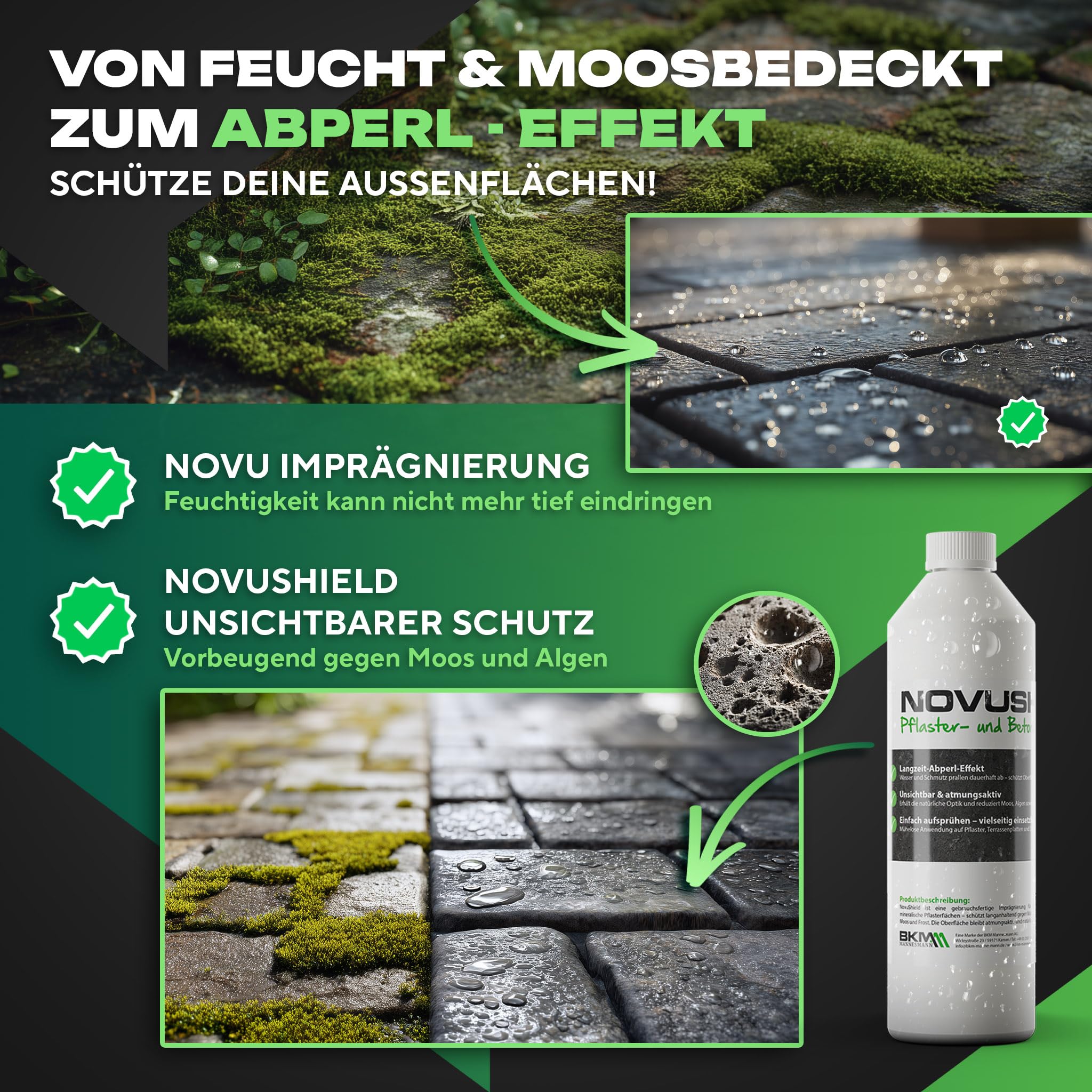 NovuShield Steinimprägnierung Pflaster Terrasse 5L 40m²
