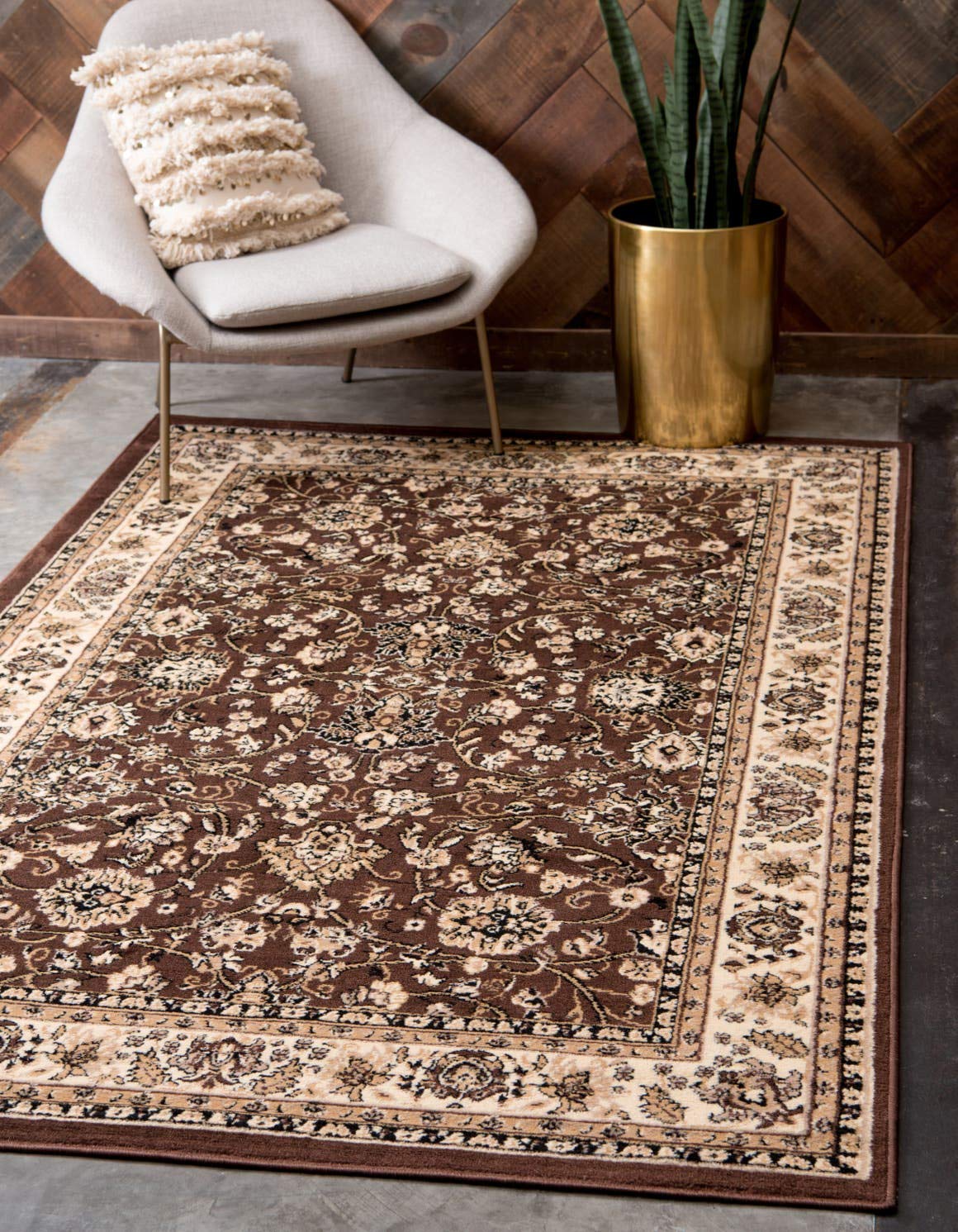 Unique Loom Sialk Hill Collection Area Rug - Washington (9’10X14’0”FT ) Rectangle Burgundy 