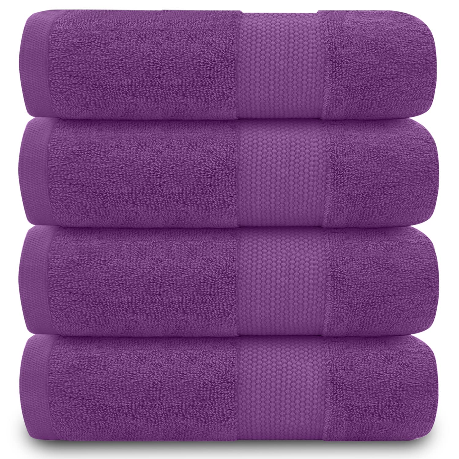 GC GAVENO CAVAILIA 700 GSM Premium Quality Hand Towels, Extra Absorbent 4pk 100% Ringspun Cotton Towel, Purple, 4PK