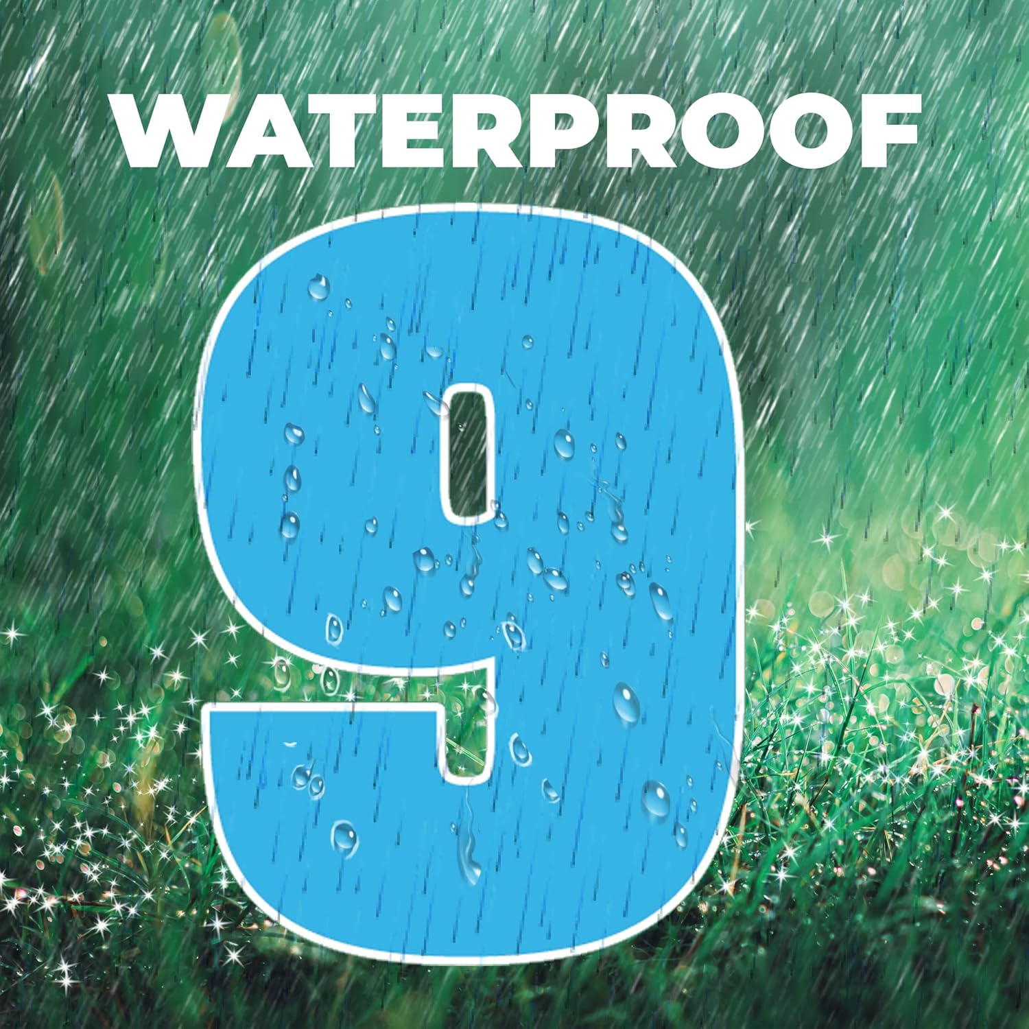 VictoryStore Jumbo Yard Sign Numbers: 35 Inch Lawn Numbers Includes 0-9, Numbers for Yard Card Business, Includes EZ Stakes (Sky Blue)