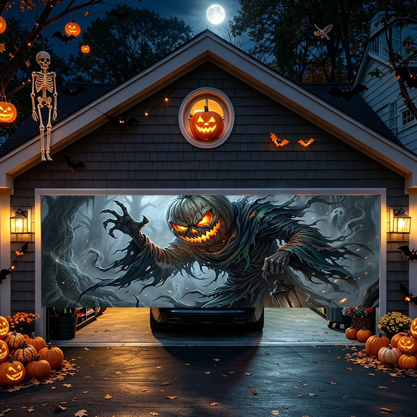 Großes Halloween Gruseliges Garagentor Abdeckungsbanner Dekorationen