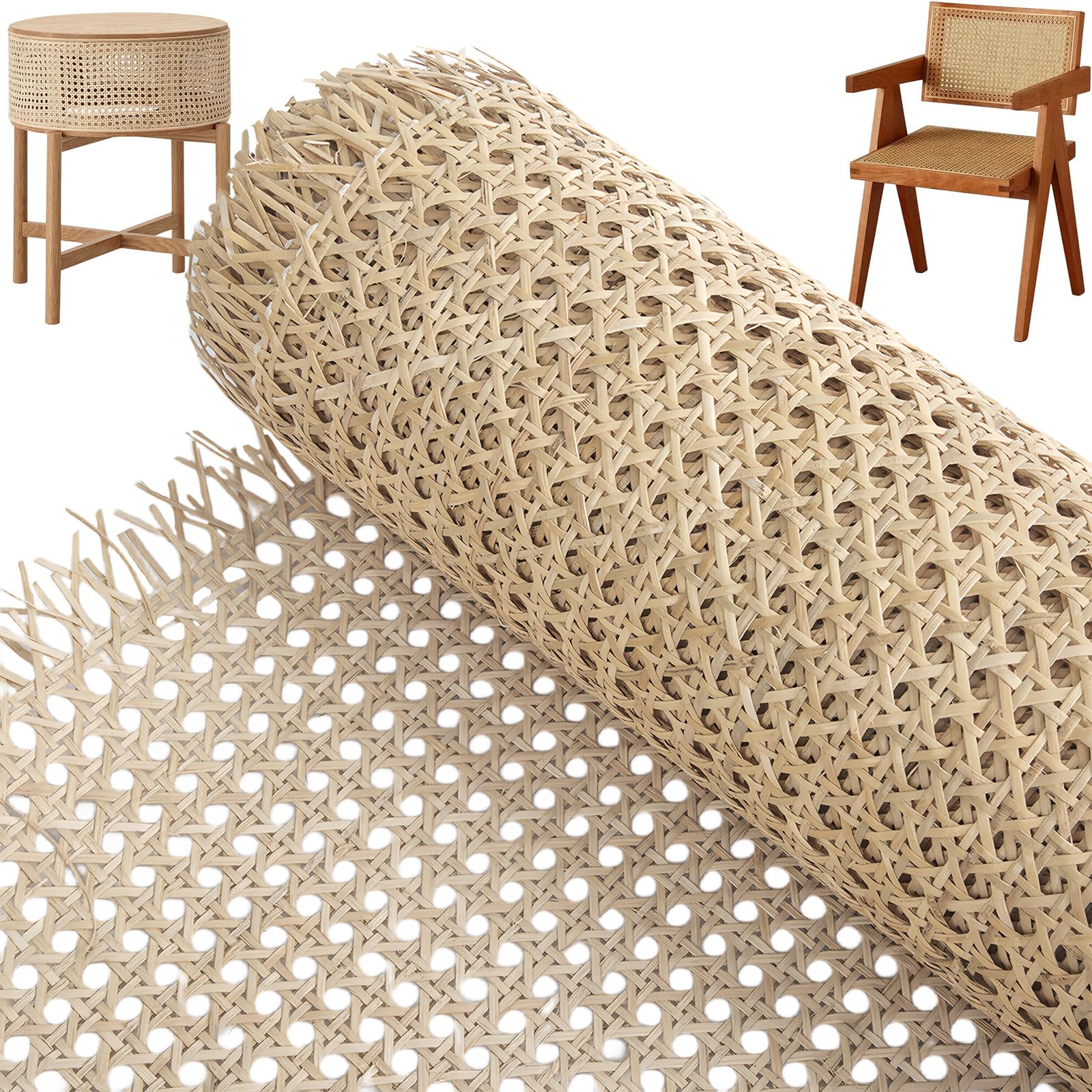 Wiener Geflecht Meterware, Rattan Gurtband Schimmelfest, Geflecht-Netz-Rolle für Möbel, Stühle, Schränke (40x100cm)