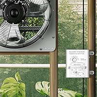 Vista 7 de Simple Deluxe Ventilador de escape de obturador variable de 12 pulgadas de aluminio con controlador de velocidad y kit de cable de alimentación
