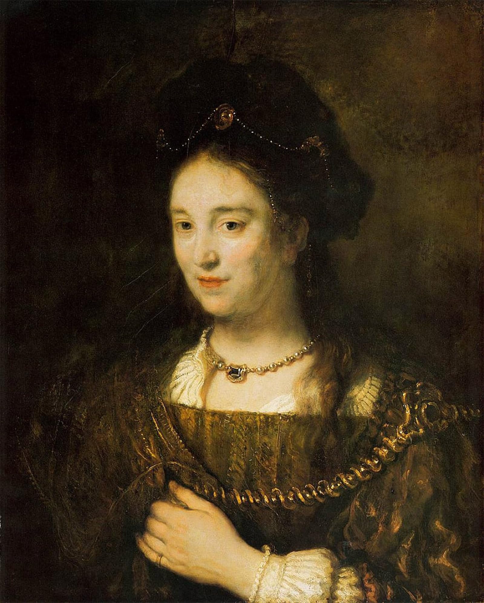 SERENDIPITP Retro Picture Poster Wall Art Pictures Painting Saskia van uylenburgh by Rembrandt van Rijn Wall Art Canvas Print for Wall Decor 60x90cm