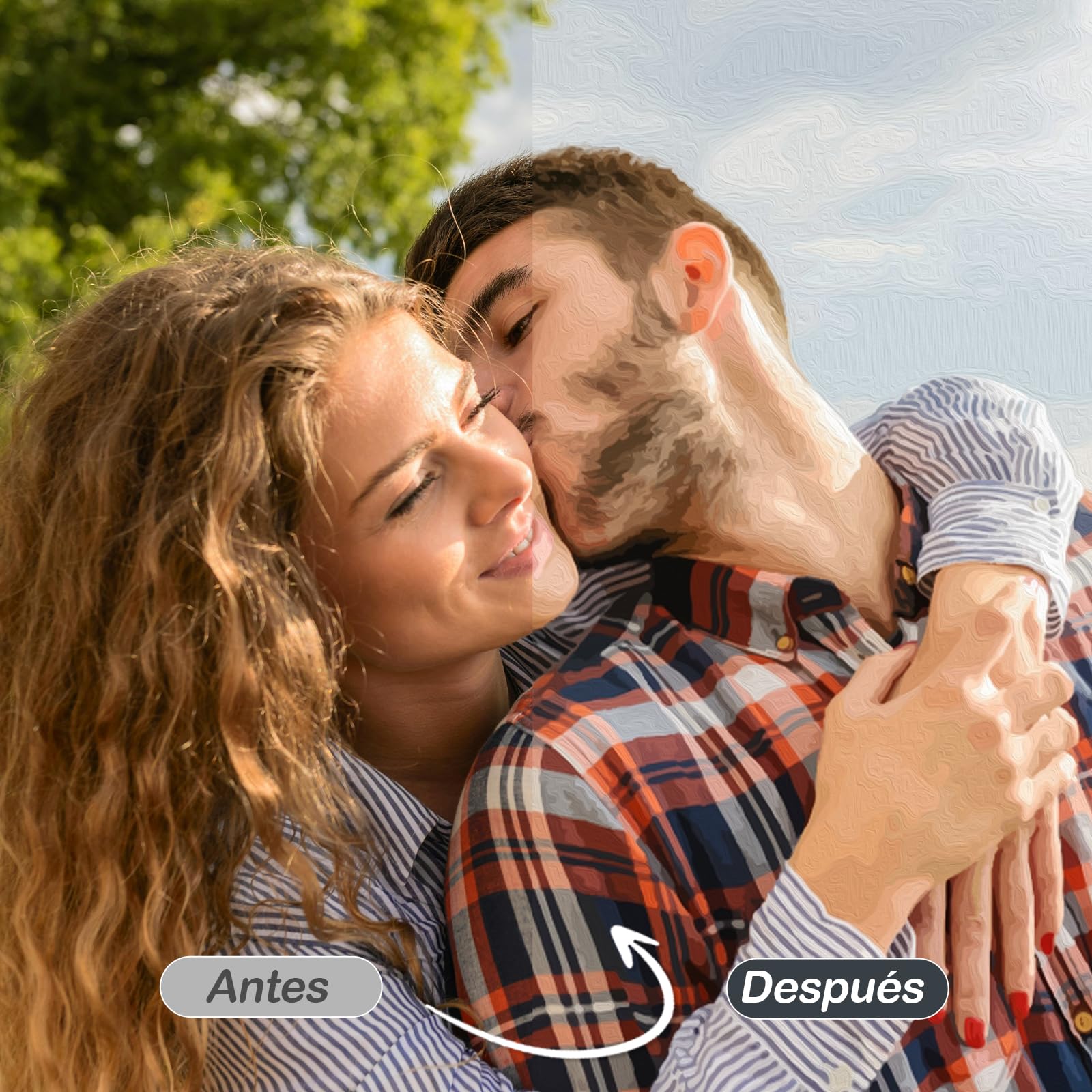 Pintar por Números Personalizado para Adultos – Cuadros para Pintar por Números con Foto, Pintura con numeros Acrílica DIY, Regalo Personalizado para Parejas, Familia, Amigos y Decoración del Hogar