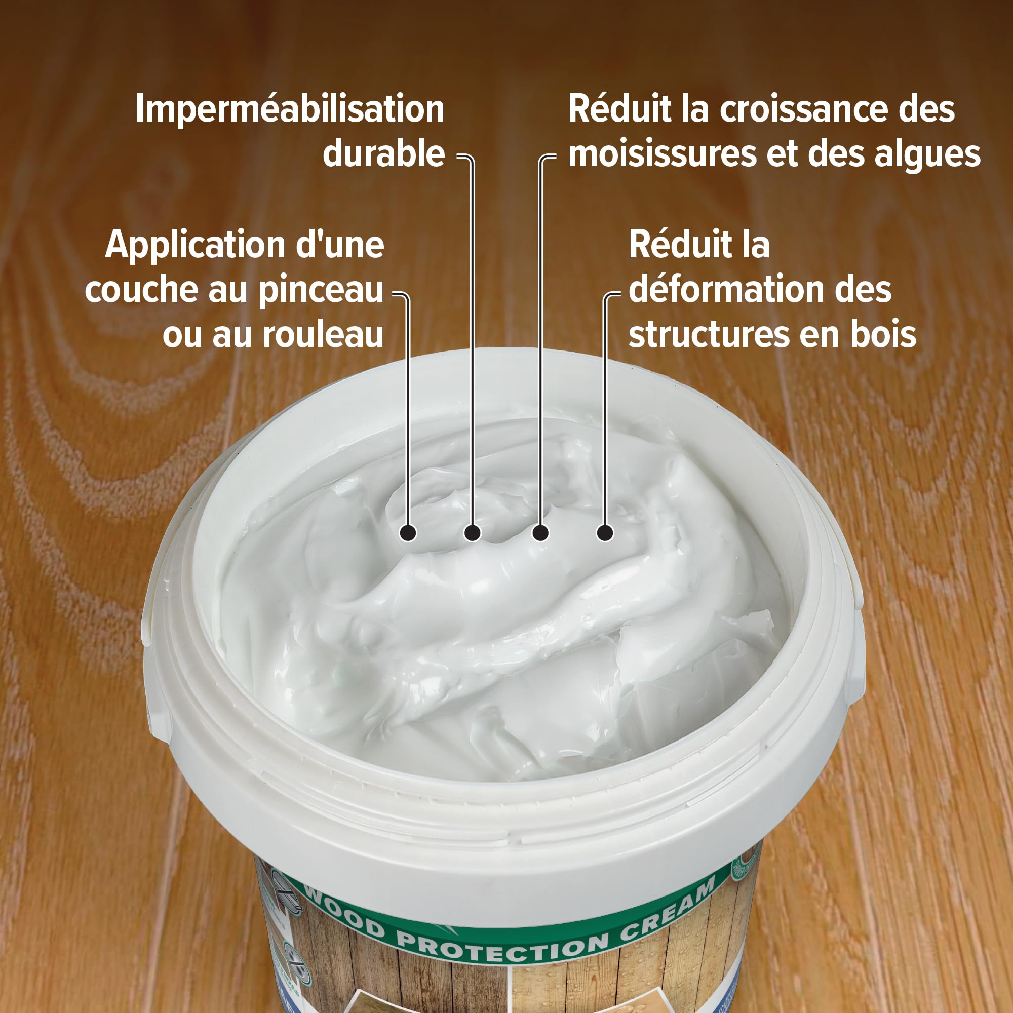 Roxil Crème Imperméabilisante pour Bois - 3 litres - Jusqu'à 10 ans de Protection Imperméabilisante Hydrofuge pour Bois - Protection pour : Clôtures, Meubles, Abris. 5m2 par litre