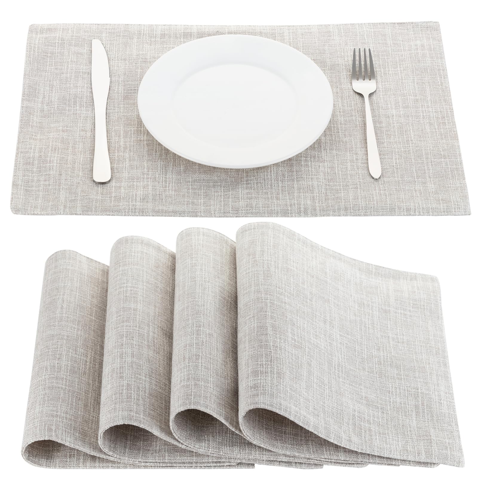 Amazon｜Senteria ランチョンマット布製 綿麻 マット 二層生地