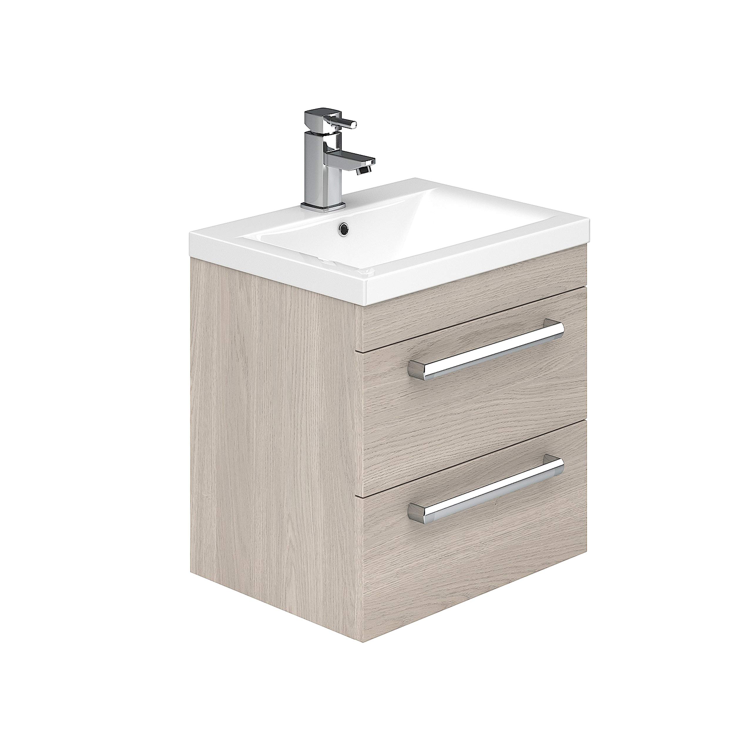 Newton Light Wood Bathroom Wall Hung Vanity Unit Bathroom