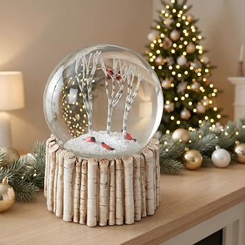 Cardinal Snow Globe, Red Bird Snowglobe Animal Snow Flake Glass Snow Globes for Adults Men Birthday, 100MM Valentine's Day Snow Globe NO Music